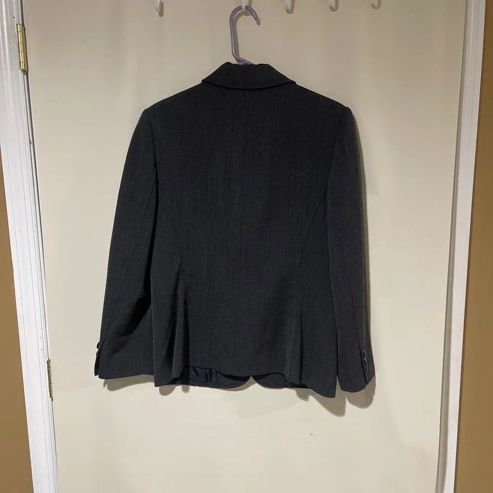 Women's Eddie Bauer Grey Petite 10P 100% Wool Blazer Jacket - Picture 11 of 11